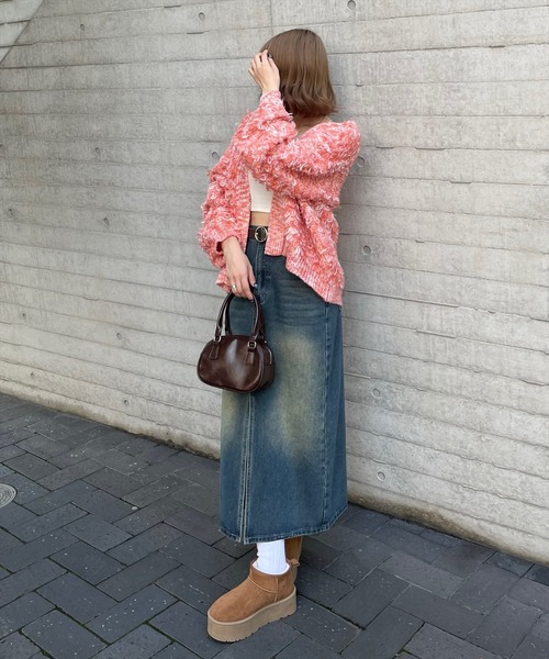 clear（クリア）の「ループニットカーディガン [カジュアル 主役級 カラフル]≪再入荷≫（カーディガン/ボレロ・レディース・イエロー/マルチ/ピンク・F）」の18枚目の写真