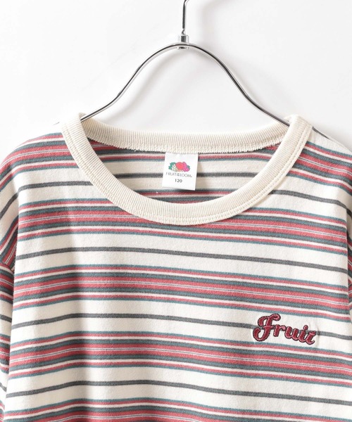 FRUIT OF THE LOOM（フルーツオブザルーム）の「【Fruit Of The Loom(フルーツオブザルーム)】別注マルチボーダーTシャツ(KIDS)（Tシャツ/カットソー・キッズ・ネイビー/アイボリー/グリーン・120cm/140cm/130cm/110cm/150cm）」の11枚目の写真