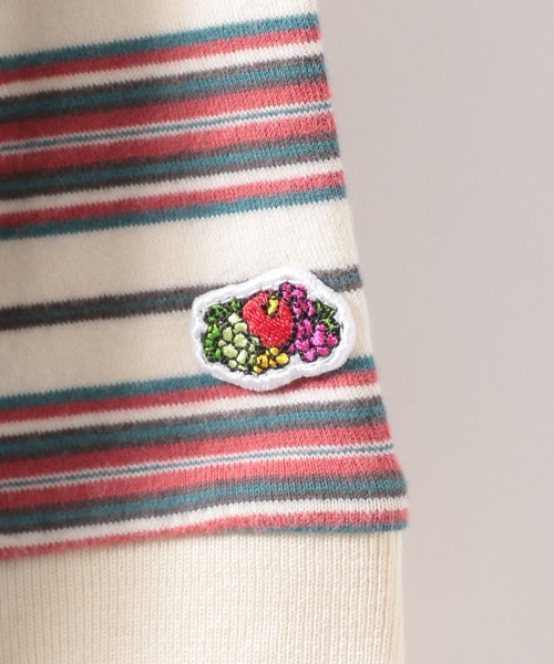 FRUIT OF THE LOOM（フルーツオブザルーム）の「【Fruit Of The Loom(フルーツオブザルーム)】別注マルチボーダーTシャツ(KIDS)（Tシャツ/カットソー・キッズ・ネイビー/アイボリー/グリーン・120cm/140cm/130cm/110cm/150cm）」の14枚目の写真