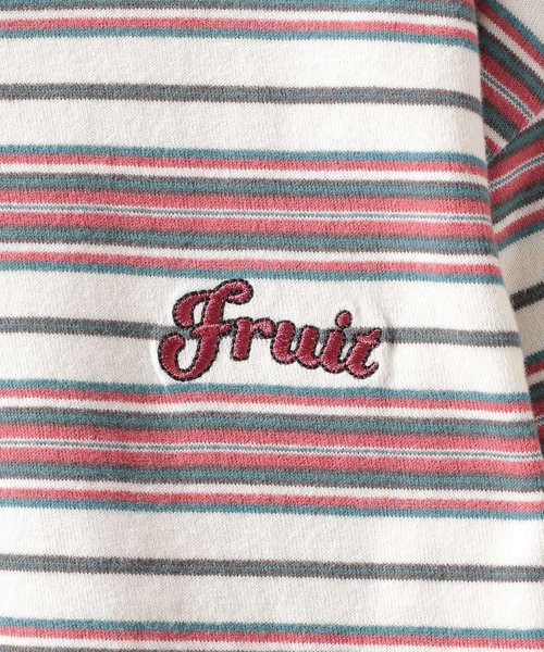 FRUIT OF THE LOOM（フルーツオブザルーム）の「【Fruit Of The Loom(フルーツオブザルーム)】別注マルチボーダーTシャツ(KIDS)（Tシャツ/カットソー・キッズ・ネイビー/アイボリー/グリーン・120cm/140cm/130cm/110cm/150cm）」の17枚目の写真