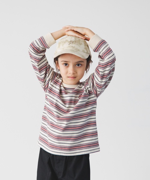 FRUIT OF THE LOOM（フルーツオブザルーム）の「【Fruit Of The Loom(フルーツオブザルーム)】別注マルチボーダーTシャツ(KIDS)（Tシャツ/カットソー・キッズ・ネイビー/アイボリー/グリーン・120cm/140cm/130cm/110cm/150cm）」の8枚目の写真