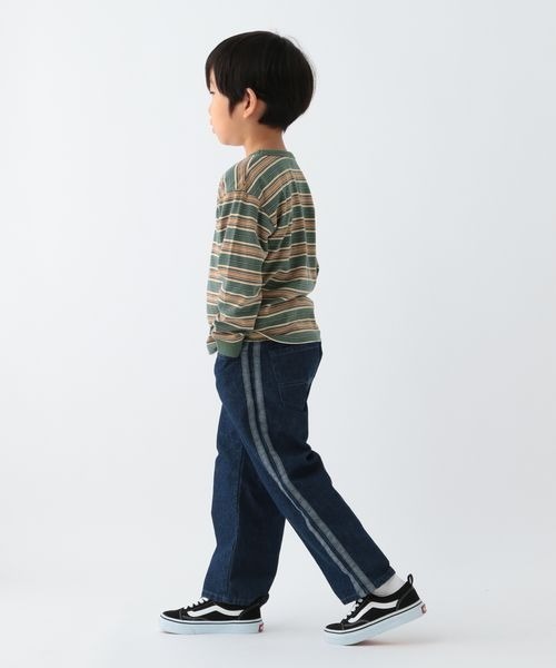 FRUIT OF THE LOOM（フルーツオブザルーム）の「【Fruit Of The Loom(フルーツオブザルーム)】別注マルチボーダーTシャツ(KIDS)（Tシャツ/カットソー・キッズ・ネイビー/アイボリー/グリーン・120cm/140cm/130cm/110cm/150cm）」の20枚目の写真