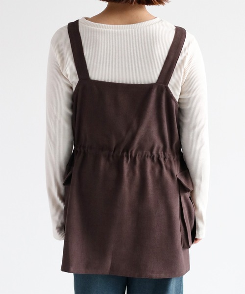 cepo（セポ）の「《２点セットアイテム》ジャンスカ＆リブロングスリーブTee アンサンブル（ジャンパースカート・レディース・ブラウン/ブルー/ブラック・M）」の7枚目の写真