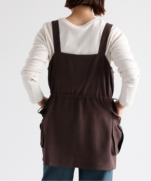 cepo（セポ）の「《２点セットアイテム》ジャンスカ＆リブロングスリーブTee アンサンブル（ジャンパースカート・レディース・ブラウン/ブルー/ブラック・M）」の9枚目の写真