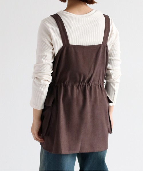 cepo（セポ）の「《２点セットアイテム》ジャンスカ＆リブロングスリーブTee アンサンブル（ジャンパースカート・レディース・ブラウン/ブルー/ブラック・M）」の8枚目の写真