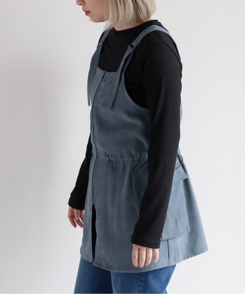 cepo（セポ）の「《２点セットアイテム》ジャンスカ＆リブロングスリーブTee アンサンブル（ジャンパースカート・レディース・ブラウン/ブルー/ブラック・M）」の21枚目の写真