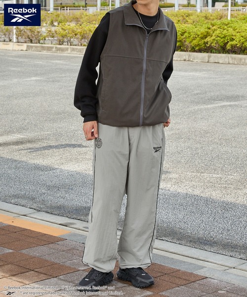 ★セットアップ★ リーボック ナイロンジャケット・パンツ カモフラ 黒 デカロゴ ccp-0003.jpg