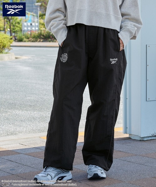 【入手困難】90-00s Reebok ナイロンパンツ 刺繍ロゴ tech 紺 L】【90年代】Reebok リーボック 刺繍ロゴ ナイロンジャケット
