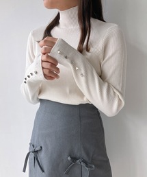 AS KNOW AS plus | ◇選んで袖ボタンリブハイネックニットプルオーバー（ハート・リボン）(ニット/セーター)