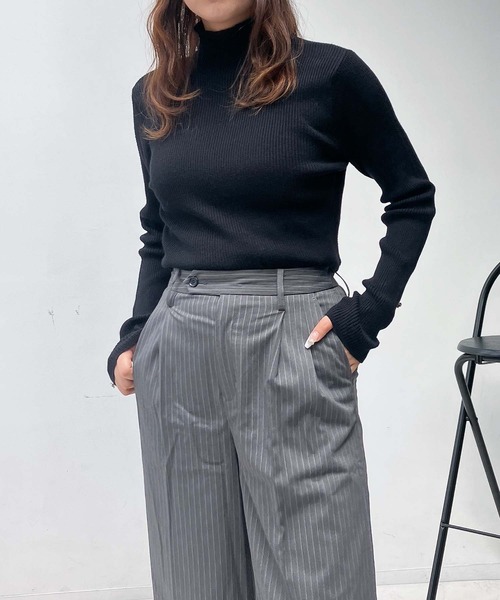 AS KNOW AS plus（アズノゥアズプラス）の「◇選んで袖ボタンリブハイネックニットプルオーバー（ニット/セーター・レディース・ブラック系その他/アイボリー系/ピンク系その他/ベージュ系/グレー系その他2/ブラック系2/アイボリー系2/ベージュ系その他2・FREE）」の22枚目の写真