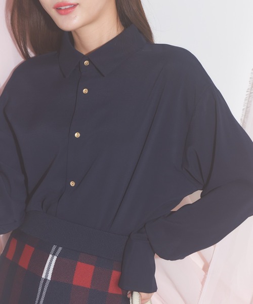 tocco closet(トッコ クローゼット)の「【ZOZO限定】ベーシックルーズシャツ(シャツ/ブラウス・レディース・ブラック/オフホワイト/ブルー/ピンク/ネイビー・M)」の3枚目の写真