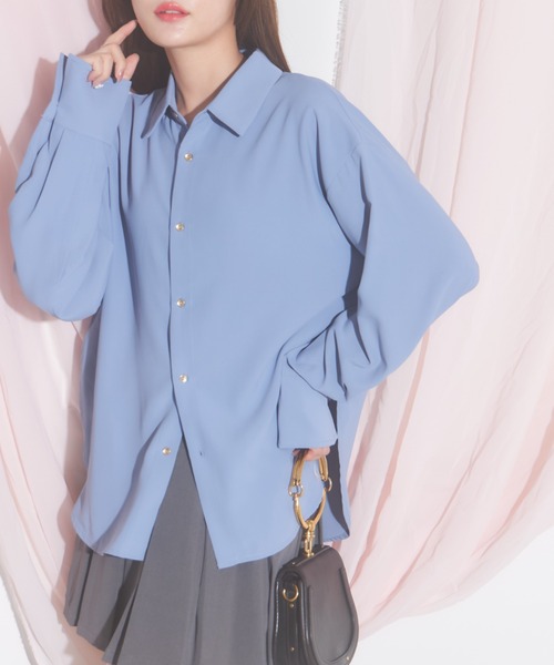 tocco closet(トッコ クローゼット)の「【ZOZO限定】ベーシックルーズシャツ(シャツ/ブラウス・レディース・ブラック/オフホワイト/ブルー/ピンク/ネイビー・M)」の4枚目の写真