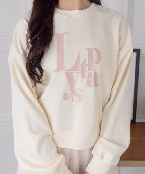 clear（クリア）の「アルファベットプリント普通丈スウェットトップス [着回し抜群 ゆったりシルエット]≪再入荷≫（スウェット・レディース・ブルーグレー/アイボリー/グレイッシュベージュ/グレー・F）」の2枚目の写真