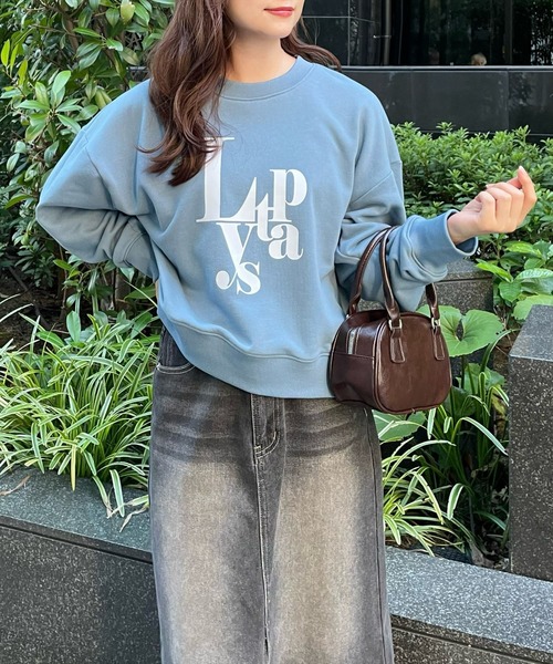 clear（クリア）の「アルファベットプリント普通丈スウェットトップス [着回し抜群 ゆったりシルエット]≪再入荷≫（スウェット・レディース・ブルーグレー/アイボリー/グレイッシュベージュ/グレー・F）」の22枚目の写真