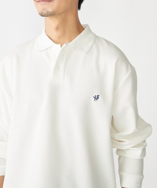 SHIPS（シップス）の「【WEB限定】SHIPS:〈抗菌・防臭〉ワンポイント ロゴ バーズアイ ロングスリーブ ポロシャツ（ポロシャツ・メンズ・ダークグレー/ネイビー/ホワイト/ライトグレー/ブラック・SMALL/MEDIUM/LARGE/X-LARGE）」の2枚目の写真