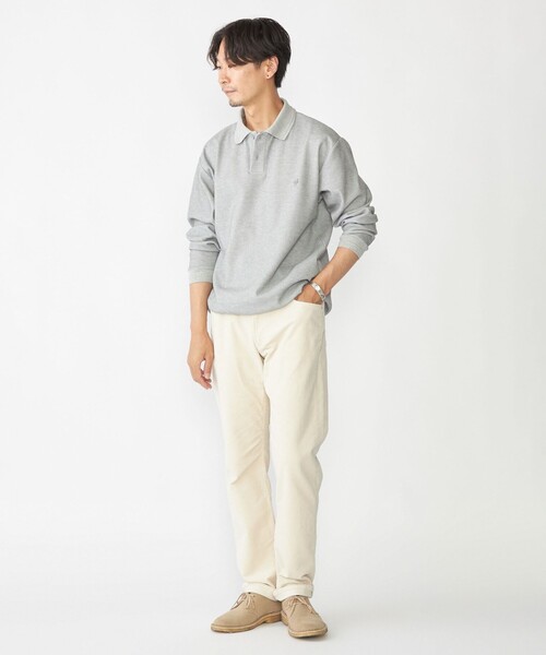 SHIPS（シップス）の「【WEB限定】SHIPS:〈抗菌・防臭〉ワンポイント ロゴ バーズアイ ロングスリーブ ポロシャツ（ポロシャツ・メンズ・ダークグレー/ネイビー/ホワイト/ライトグレー/ブラック・SMALL/MEDIUM/LARGE/X-LARGE）」の9枚目の写真