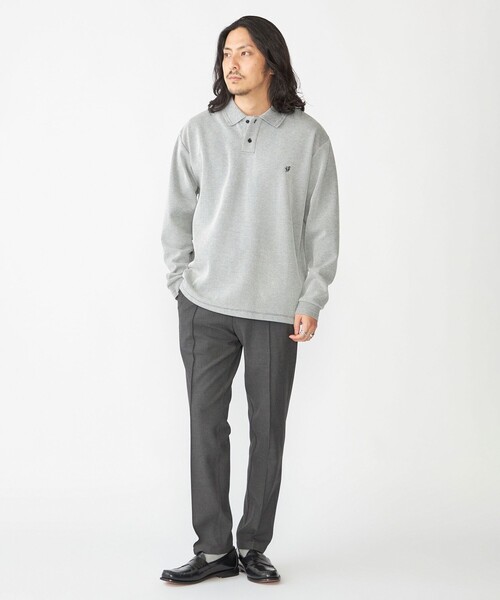 SHIPS（シップス）の「【WEB限定】SHIPS:〈抗菌・防臭〉ワンポイント ロゴ バーズアイ ロングスリーブ ポロシャツ（ポロシャツ・メンズ・ダークグレー/ネイビー/ホワイト/ライトグレー/ブラック・SMALL/MEDIUM/LARGE/X-LARGE）」の10枚目の写真