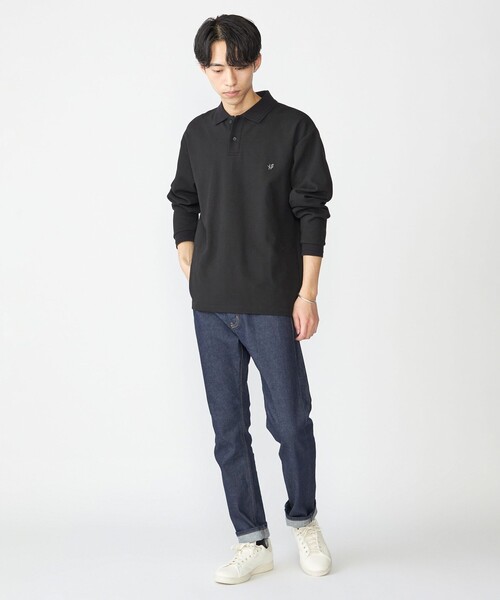 SHIPS（シップス）の「【WEB限定】SHIPS:〈抗菌・防臭〉ワンポイント ロゴ バーズアイ ロングスリーブ ポロシャツ（ポロシャツ・メンズ・ダークグレー/ネイビー/ホワイト/ライトグレー/ブラック・SMALL/MEDIUM/LARGE/X-LARGE）」の11枚目の写真