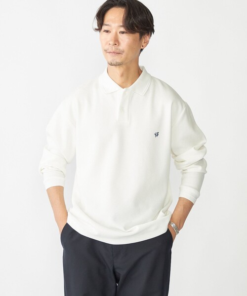 SHIPS（シップス）の「【WEB限定】SHIPS:〈抗菌・防臭〉ワンポイント ロゴ バーズアイ ロングスリーブ ポロシャツ（ポロシャツ・メンズ・ダークグレー/ネイビー/ホワイト/ライトグレー/ブラック・SMALL/MEDIUM/LARGE/X-LARGE）」の16枚目の写真