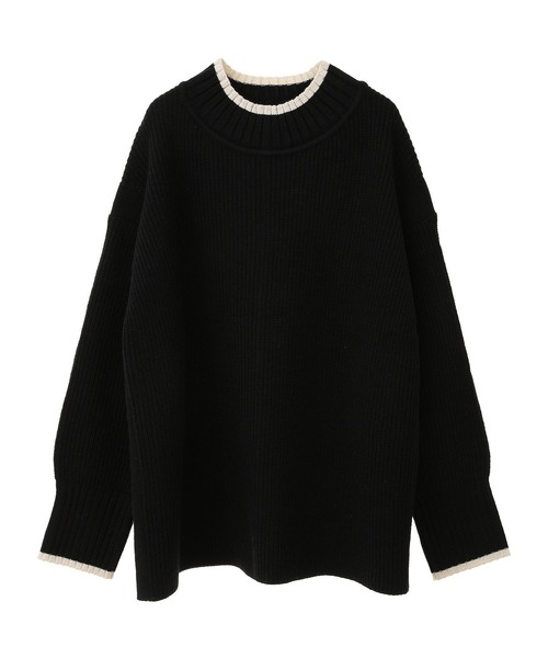 earth music&ecology（アースミュージックアンドエコロジー）の「ライン入りハイネックニットチュニック（チュニック・レディース・レッド/ライトグレー系2/ブラック/アイボリー・FREE）」の2枚目の写真