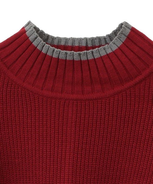 earth music&ecology（アースミュージックアンドエコロジー）の「ライン入りハイネックニットチュニック（チュニック・レディース・レッド/ライトグレー系2/ブラック/アイボリー・FREE）」の18枚目の写真