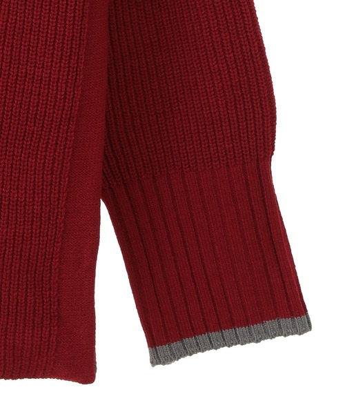 earth music&ecology（アースミュージックアンドエコロジー）の「ライン入りハイネックニットチュニック（チュニック・レディース・レッド/ライトグレー系2/ブラック/アイボリー・FREE）」の19枚目の写真