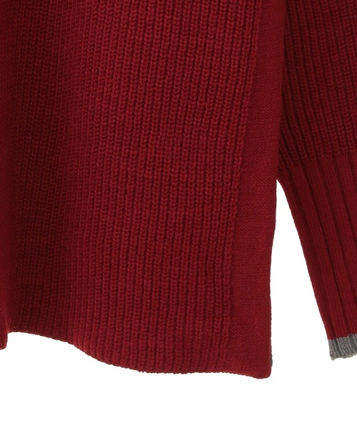 earth music&ecology（アースミュージックアンドエコロジー）の「ライン入りハイネックニットチュニック（チュニック・レディース・レッド/ライトグレー系2/ブラック/アイボリー・FREE）」の20枚目の写真