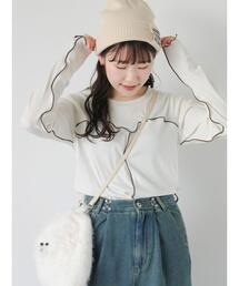 ehka sopo | 配色メローカットソー(Tシャツ/カットソー)