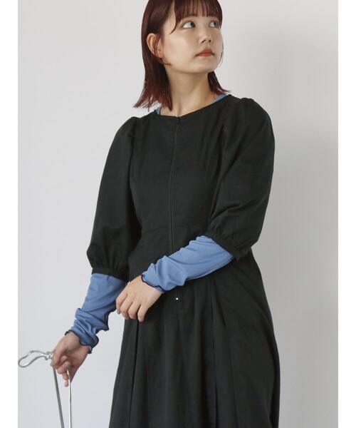 ehka sopo(エヘカソポ)の「配色メローカットソー(Tシャツ/カットソー・レディース・ブラック/キナリ/ブルー・F)」の4枚目の写真