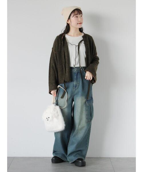 ehka sopo(エヘカソポ)の「配色メローカットソー(Tシャツ/カットソー・レディース・ブラック/キナリ/ブルー・F)」の8枚目の写真