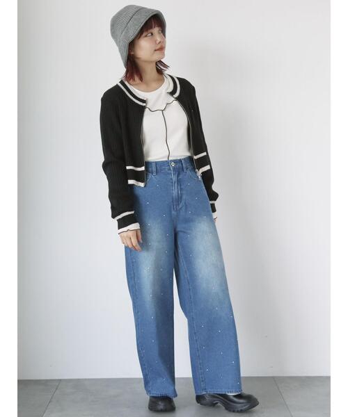 ehka sopo(エヘカソポ)の「配色メローカットソー(Tシャツ/カットソー・レディース・ブラック/キナリ/ブルー・F)」の13枚目の写真