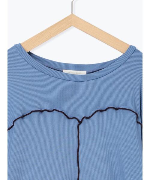 ehka sopo(エヘカソポ)の「配色メローカットソー(Tシャツ/カットソー・レディース・ブラック/キナリ/ブルー・F)」の18枚目の写真