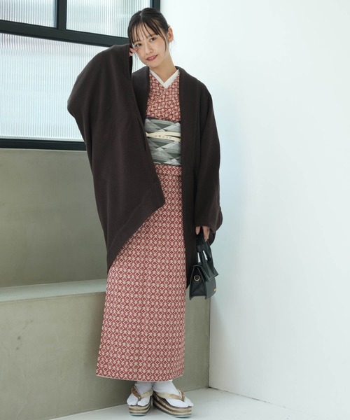 和装コート JAPAN MODE ドルマン2wayコート 日本製（ノーカラーコート