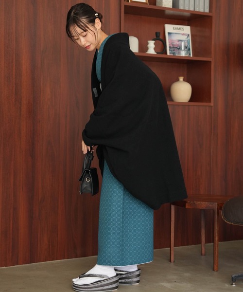 utatane 和装コート 和洋兼用コート 日本製 utatane コート レディース ロング ステンカラー ウール混 秋 冬