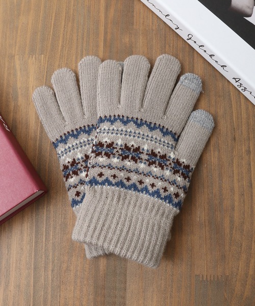 FUNALIVE（ファンアライブ）の「スマホタッチ裏起毛手袋（手袋・レディース・ホワイト/ネイビー/アイボリー/カーキ/グレイッシュベージュ/ブラック/グレー/チャコールグレー・FREE）」の6枚目の写真
