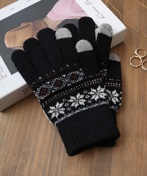 FUNALIVE（ファンアライブ）の「スマホタッチ裏起毛手袋（手袋・レディース・ホワイト/ネイビー/アイボリー/カーキ/グレイッシュベージュ/ブラック/グレー/チャコールグレー・FREE）」の3枚目の写真