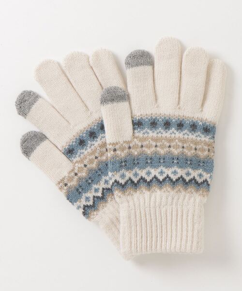 FUNALIVE（ファンアライブ）の「スマホタッチ裏起毛手袋（手袋・レディース・ホワイト/ネイビー/アイボリー/カーキ/グレイッシュベージュ/ブラック/グレー/チャコールグレー・FREE）」の9枚目の写真