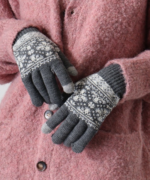 FUNALIVE（ファンアライブ）の「スマホタッチ裏起毛手袋（手袋・レディース・ホワイト/ネイビー/アイボリー/カーキ/グレイッシュベージュ/ブラック/グレー/チャコールグレー・FREE）」の17枚目の写真