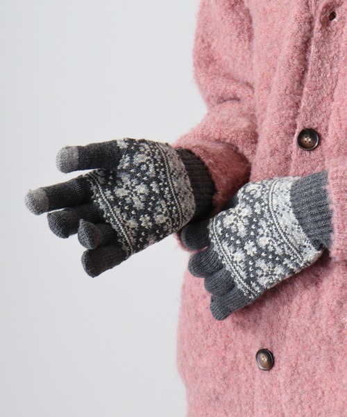 FUNALIVE（ファンアライブ）の「スマホタッチ裏起毛手袋（手袋・レディース・ホワイト/ネイビー/アイボリー/カーキ/グレイッシュベージュ/ブラック/グレー/チャコールグレー・FREE）」の18枚目の写真