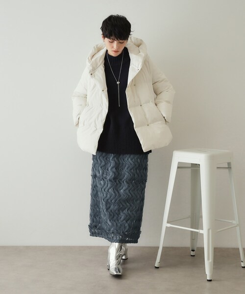 OPAQUE.CLIP（オペークドットクリップ）の「◆チュールフリルナロースカート【洗える】（スカート・レディース・ブルー/ブラック・42/40/38）」の9枚目の写真