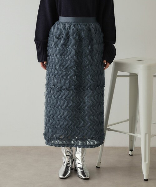 OPAQUE.CLIP（オペークドットクリップ）の「◆チュールフリルナロースカート【洗える】（スカート・レディース・ブルー/ブラック・42/40/38）」の11枚目の写真