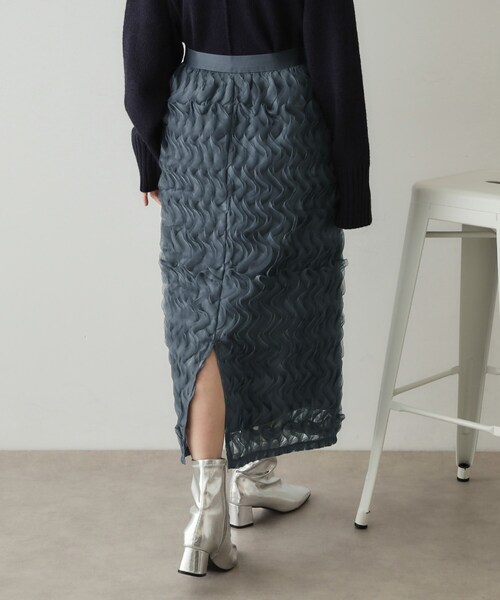 OPAQUE.CLIP（オペークドットクリップ）の「◆チュールフリルナロースカート【洗える】（スカート・レディース・ブルー/ブラック・42/40/38）」の13枚目の写真