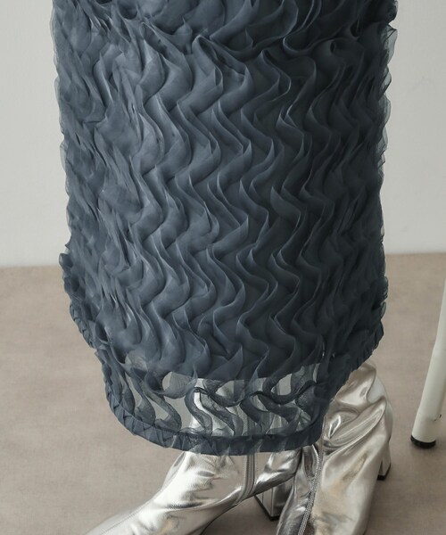 OPAQUE.CLIP（オペークドットクリップ）の「◆チュールフリルナロースカート【洗える】（スカート・レディース・ブルー/ブラック・42/40/38）」の15枚目の写真