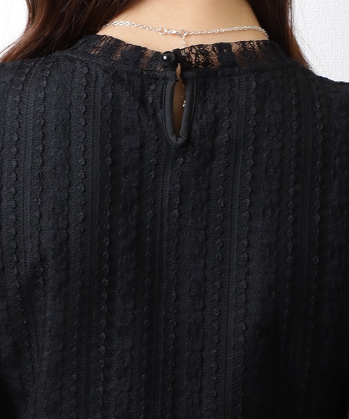 Lace Ladies(レースレディース)の「メニーリボン シアー ドッキング 長袖 レース プルオーバー(Tシャツ/カットソー・レディース・ブラック/ホワイト・M)」の14枚目の写真