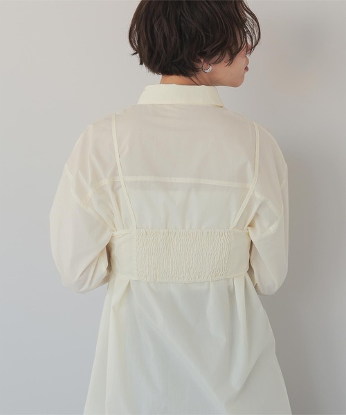 titivate(ティティベイト)の「ラップビスチェ付きレイヤードシャツ(シャツ/ブラウス・レディース・ホワイト/イエロー/ブルー・M/S)」の8枚目の写真