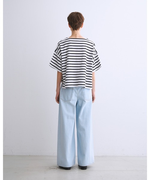 Traditional Weatherwear（トラディショナルウェザーウェア）の「LYNE SHORT SLEEVE（Tシャツ/カットソー・レディース・ホワイト×ブルー/ホワイト×ブラック/ホワイト系その他2/ホワイト系その他3/ホワイト×ネイビー・S）」の8枚目の写真