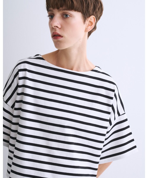 Traditional Weatherwear（トラディショナルウェザーウェア）の「LYNE SHORT SLEEVE（Tシャツ/カットソー・レディース・ホワイト×ブルー/ホワイト×ブラック/ホワイト系その他2/ホワイト系その他3/ホワイト×ネイビー・S）」の9枚目の写真