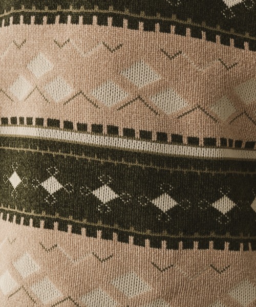 Adoon plain(アドーンプレーン)の「ALL OVER PATTERN MALL KNIT PULLOVER 総柄モールニットプルオーバー(ニット/セーター・メンズ・グリーン/ボルドー・MEDIUM/LARGE)」の21枚目の写真