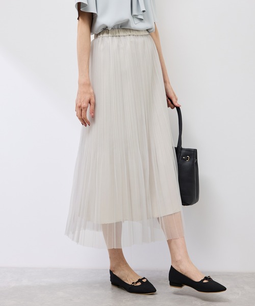 ROPE' PICNIC(ロペピクニック)の「アソートチュールプリーツスカート(スカート・レディース・グリーン系その他2/ライトグレー/ホワイト系その他・38)」の15枚目の写真