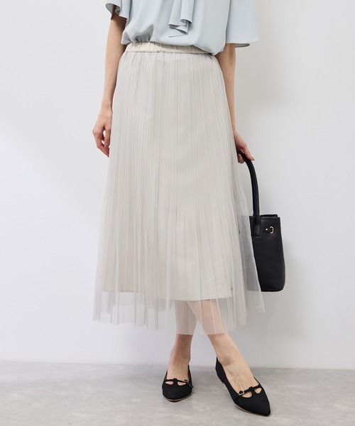 ROPE' PICNIC(ロペピクニック)の「アソートチュールプリーツスカート(スカート・レディース・グリーン系その他2/ライトグレー/ホワイト系その他・38)」の14枚目の写真